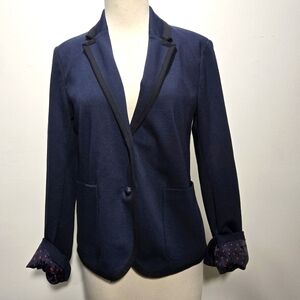 GAP Academy Blazer Black Trim Uniform Preppy Dark Academia Blue 6